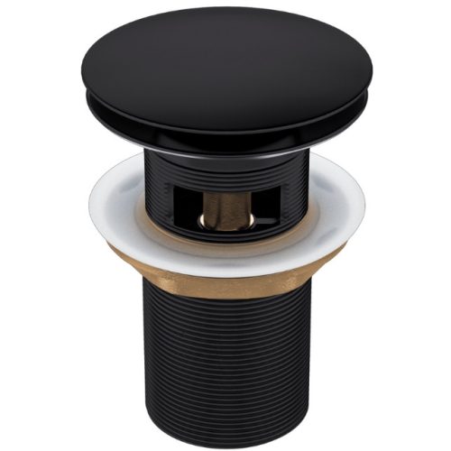 AquaUno runder Click-Clack-Überlaufstopfen, schwarz
