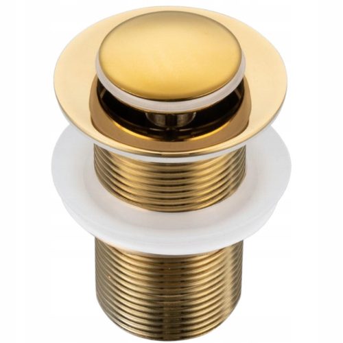AQUAUNO CLICK-CLACK WASCHTISCHSTOPFEN, GOLDMESSING, FÜR WASCHBECKEN OHNE ÜBERLAUF