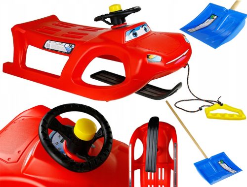 Zigi Control SCHLITTEN für Kinder ROT + Schneeschaufel STRING + GRIFF