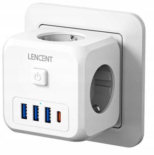 Steckdose, Lencent USB-Splitter, weiß