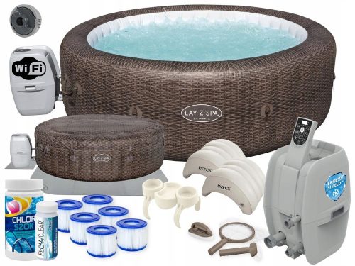 Whirlpool, Garten-Whirlpool Bestway runder aufblasbarer Hydromassage-Pool 1190 l + 11 weitere Produkte