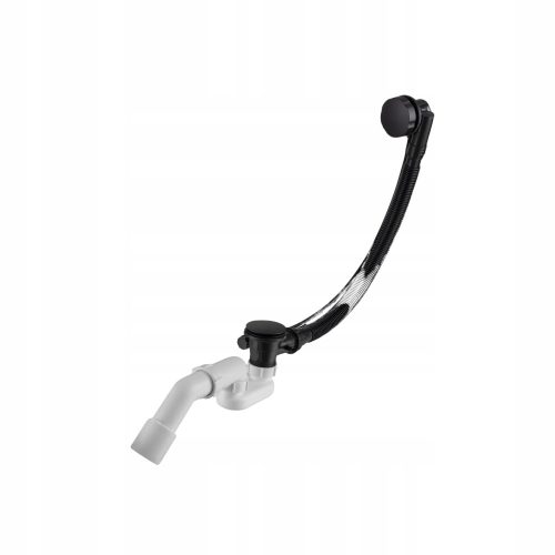 AQUAUNO BADESIPHON MIT AUTOMATISCHEM STECKER AM KNOPF, SCHWARZ + ÜBERLAUF