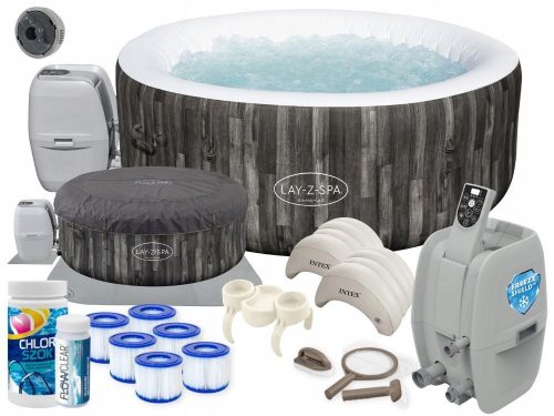 Whirlpool, Garten-Whirlpool Bestway runder aufblasbarer Hydromassage-Pool 669 l + 11 weitere Produkte