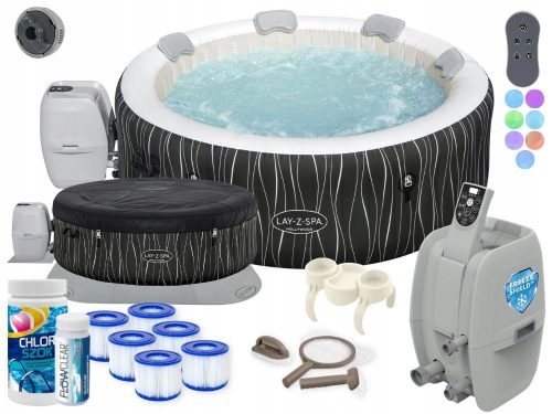 Whirlpool, Garten-Whirlpool Bestway runder aufblasbarer Hydromassage-Pool 908 l + 13 weitere Produkte