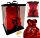 Duftender großer Bär mit Rosen, rote LED-Geschenkbox, 40 cm