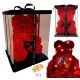 Duftender großer Bär mit Rosen, rote LED-Geschenkbox, 40 cm