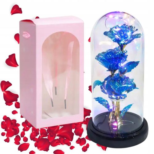 EWIGE ROSE LED leuchtend im Glas, batteriebetrieben + Kabel VALENTINSTAG GESCHENK