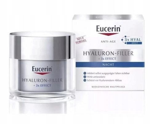 Eucerin Hyaluron Filler + 3x Effect Nachtcreme 50ml zur intensiven Faltenreduktion