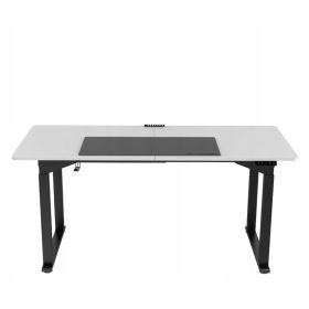    Rechteckiger Schreibtisch Ultradesk 160 x 75 x 116 cm weiß, schwarz