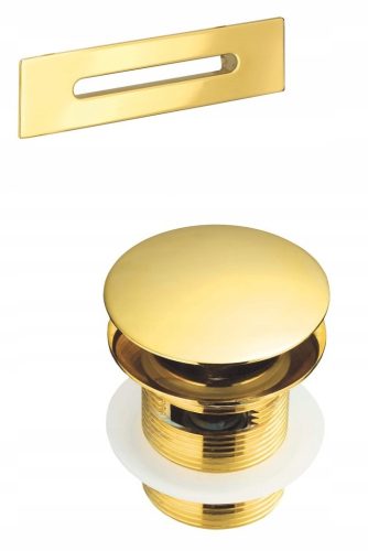 Ein Set GOLD-Badewannenzubehör – Goldstopfen und Überlaufabdeckung