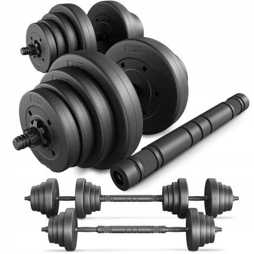  Verstellbare Bitumenhanteln, 40 kg Langhantel, 2 x 20 kg Trex Sport-Hantelset