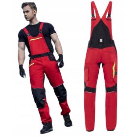   Ardon 4Xstretch lange Arbeitshose, rot H6612/52, Größe 52 + MagrosBHP-LOGO-Aufkleber