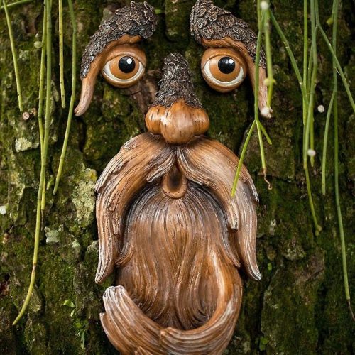 Gartenfiguren und Skulpturen Terrassengartendekorationen, Baumelfen, Baumgesicht