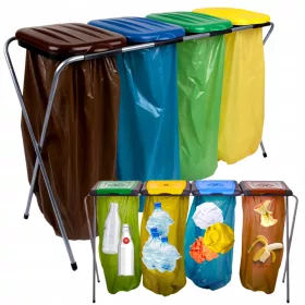   STANDBEHÄLTER FÜR TASCHEN ZUR ABFÄLLTRENNUNG, 4 STATIONEN, 120L-REGAL