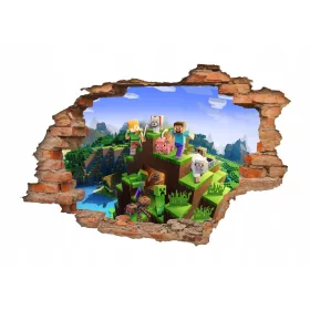    Wandaufkleber mit Loch-3D-Effekt für ein kindisches Computerspiel