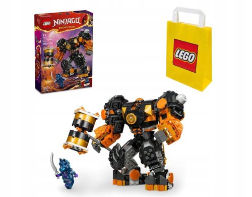  LEGO Ninjago Coles Erdelementar-Roboter 71806 + LEGO Papier-Geschenktüte mittlerer Größe M 41x34x12 cm