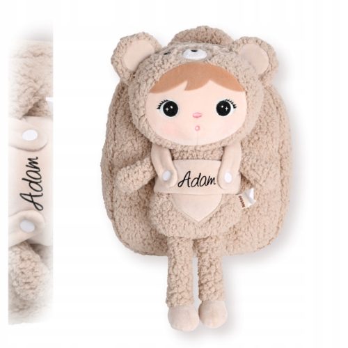  Metoo Rucksack mit abnehmbarem Plüschtier – Beigefarbener Teddybär