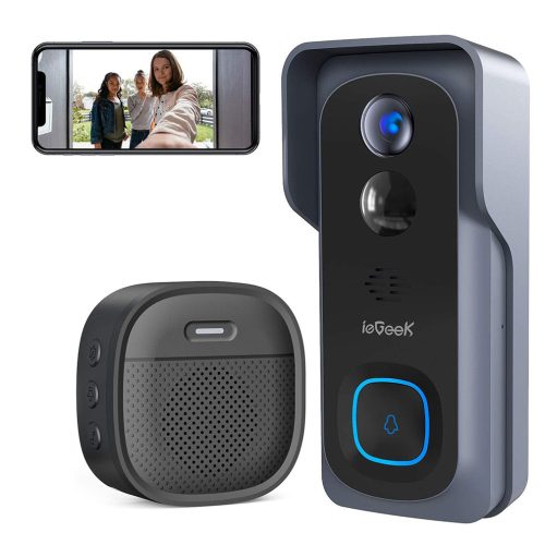 DRAHTLOSE TÜRKLINGELKAMERA VIDEO-SPRECHERWLAN 2K 3MP 1296P IP65 Schwarz