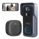 DRAHTLOSE TÜRKLINGELKAMERA VIDEO-SPRECHERWLAN 2K 3MP 1296P IP65 Schwarz