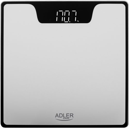 Personenwaagen (intelligent, analytisch und mechanisch) Adler Personenwaage BADEZIMMERWAAGE 180kg LED SILBER