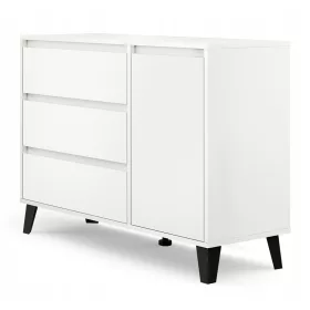  TopEshop Scandi 1D3S Kommode 110 x 39 x 78,5 cm weiß weiß