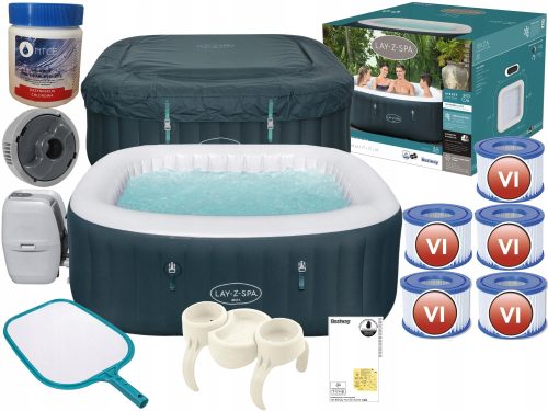 Whirlpool, Garten-Whirlpool Quadratischer aufblasbarer Hydromassage-Pool Bestway 778 l