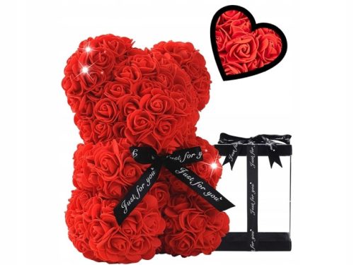 Teddybär aus Rosen mit Springos-Box 25x17x16 cm rot