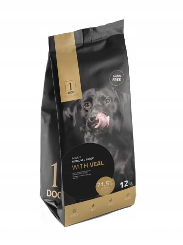  1Hunde-Trockenfutter für Kalbfleisch, 12 kg
