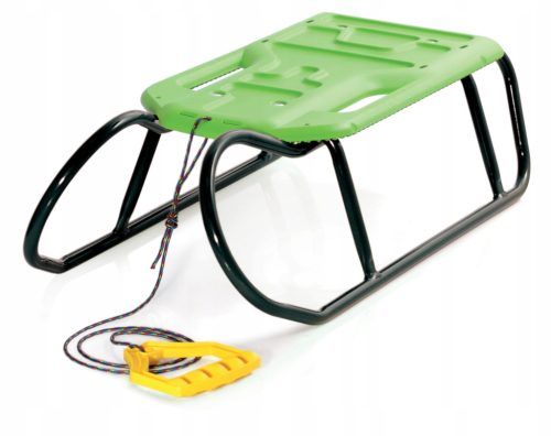  PROSPERPLAST LITTLE BEETLE Große Schlittenrutsche, Seil, Kufen für Kinder, grün