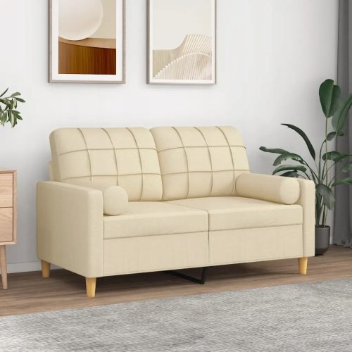  vidaXL Dekokissen 2 Stk. Creme Ø15x50 cm Stoff