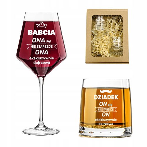 Coole, lustige Gadgets GESCHENKSET FÜR GROSSELTERN zum Großelterntag, Glas + Glas