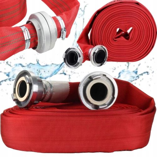 Bewässerungsschlauch - VERSTÄRKTER ROTER FEUERWEHRSCHLAUCH FÜR Klärgrube, schmutziges und sauberes Wasser, 2" 30 m
