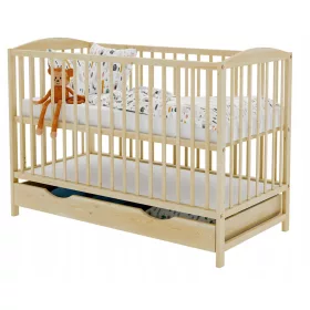  SKANDINAVISCHES Bett, Kiefer, Schublade, 120x60