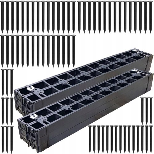 Einfassungen für den Garten - Bradas OBRB45TYP2 Garteneinfassung 100 cm x 4,5 cm, schwarzer Kunststoff