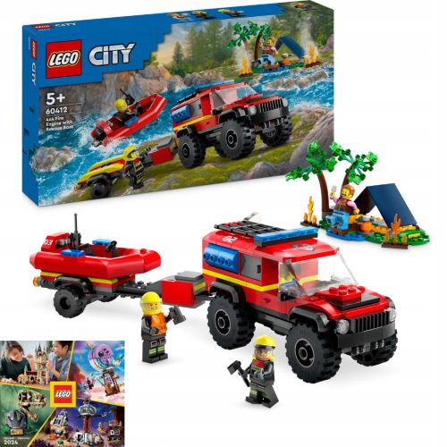  60412 4X4 FEUERWEHRWAGEN MIT RETTUNGSBOOT + LEGO KATALOG 2024 NEU
