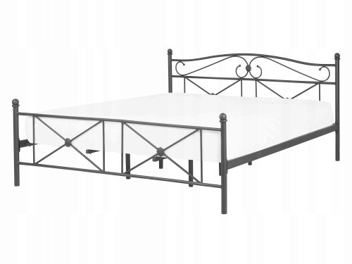  Beliani RODEZ Metall-Doppelbett 140x200 schwarz
