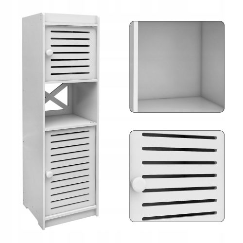 Toilettenschrank, stehend, Badezimmerschrank, stilvolle Optik, Weiß, 75 x 20 x 20 cm