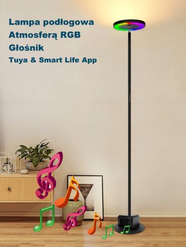 Glühbirnen und Gartenbeleuchtung - Stehleuchte, TUYA APP Stehleuchte mit RGB-Atmosphäre, Lautsprecher, Lautsprecher