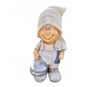  GIPSFIGUR - ELFINISCHER JUNGE MIT SCHAUFEL