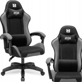  IMBA Seat Strider Gamingstuhl, schwarzer und grauer Stoff