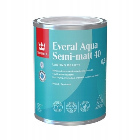 Acryllack für Holz und Metall Tikkurila Everal 40 Semi Matt 0,9 l weiß halbmatt
