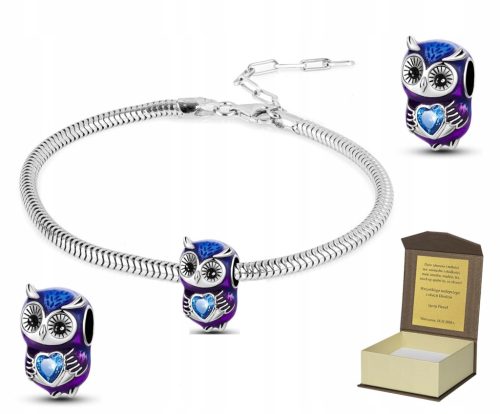  Silberarmband 19-22 cm + CHARMS EULE EULENHERZ Geschenk BC357