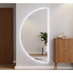  Ovaler Spiegel schwarz 50/85 cm LED mit Sandstrahl