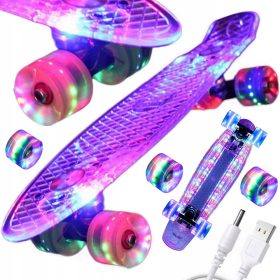    USB-SKATEBOARD-BOARD MIT LED-BOARD MIT VOLLLEUCHTENDEN RÄDERN