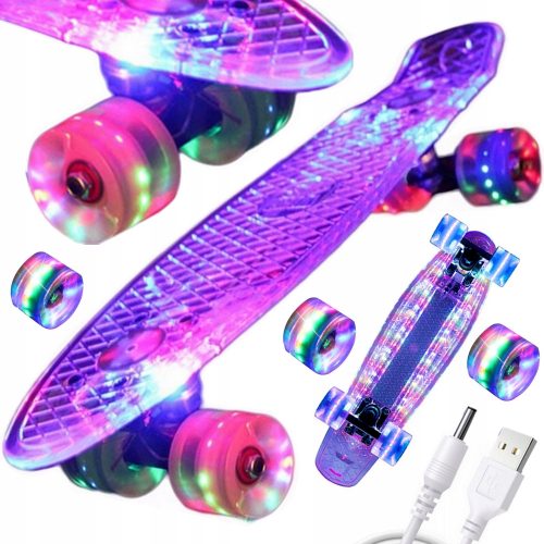  USB-SKATEBOARD-BOARD MIT LED-BOARD MIT VOLLLEUCHTENDEN RÄDERN