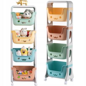  SPIELZEUGSCHRANK AUS KUNSTSTOFF MIT 4 BEHÄLTERN