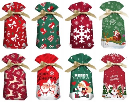  WEIHNACHTSVERPACKUNGSBEUTEL GESCHENKTÜTEN TASCHEN 8 STK