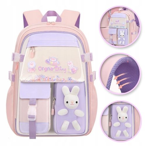 Multifunktionaler Schulrucksack für Kinder der Klassen 4-6 in Pink-Violett