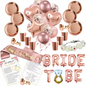  BACHELORETTE-PARTY-SET, LUFTBALLONS, BECHER, TELLER