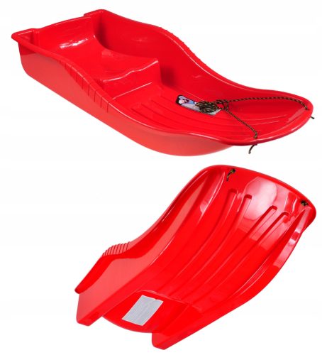  Schlitten mit Rücken, tiefe Rutsche mit Schnur – rot, 87 x 38 x 15 cm